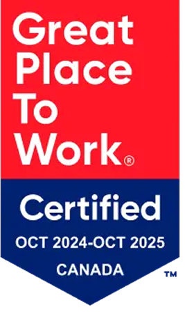 Great Place To Work Certified badge for Canada, valid from October 2024 to October 2025.