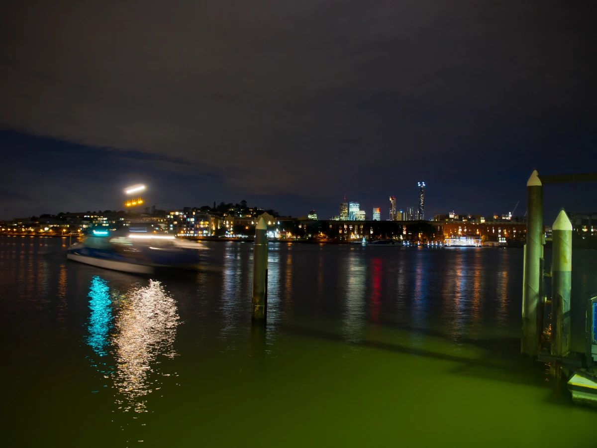 Bulimba Reach on the Brisbane River at night