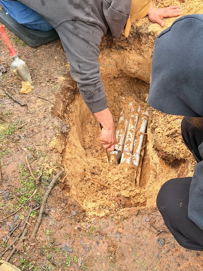 Underground pool plumbing repair