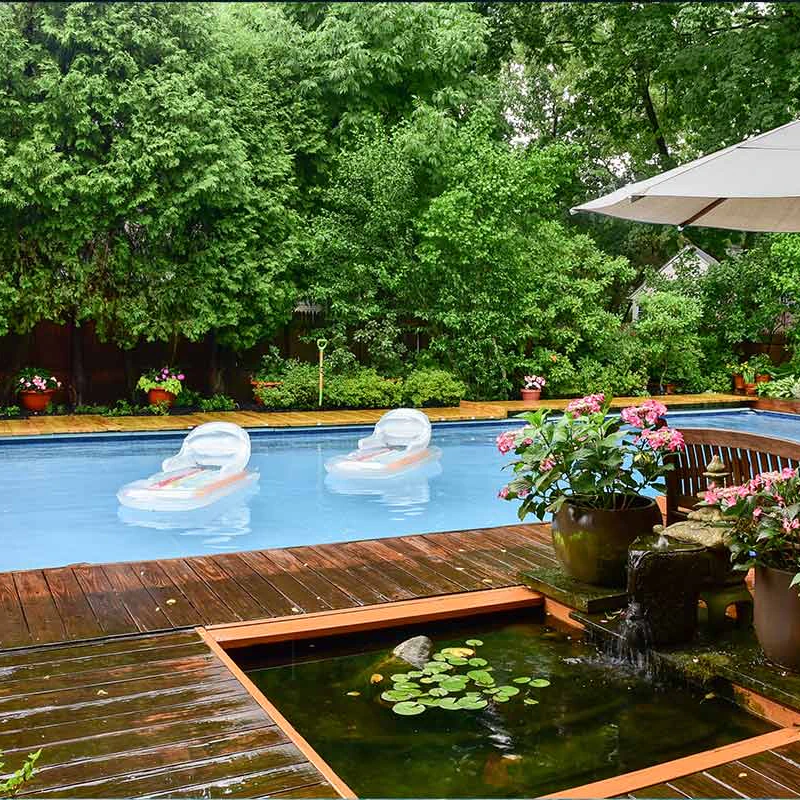 Pool leak detection in progress