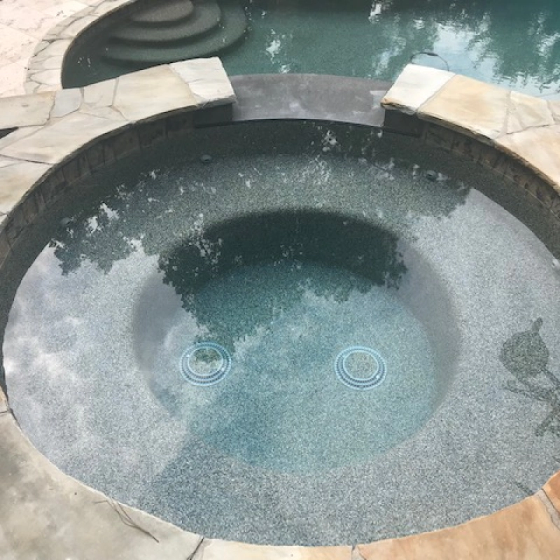 Freshly resurfaced concrete pool