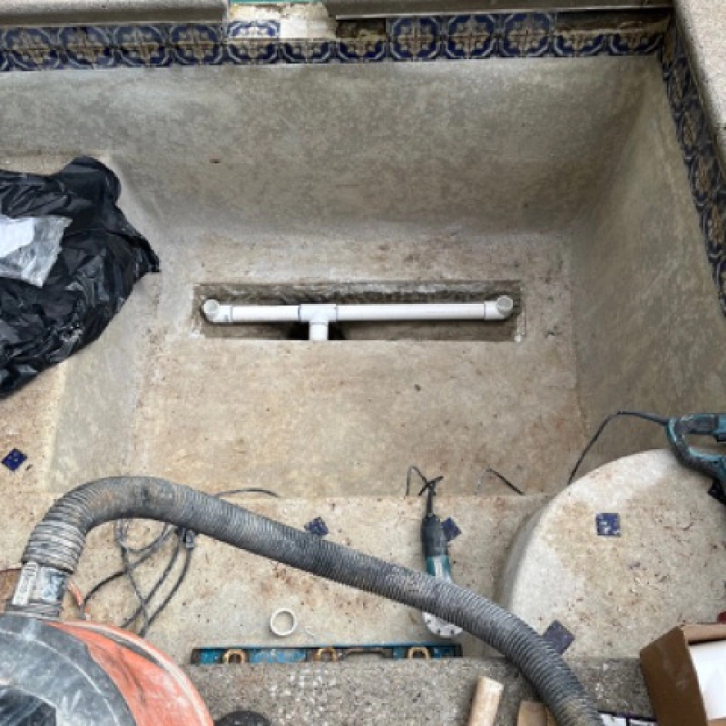 Underground pool plumbing excavation
