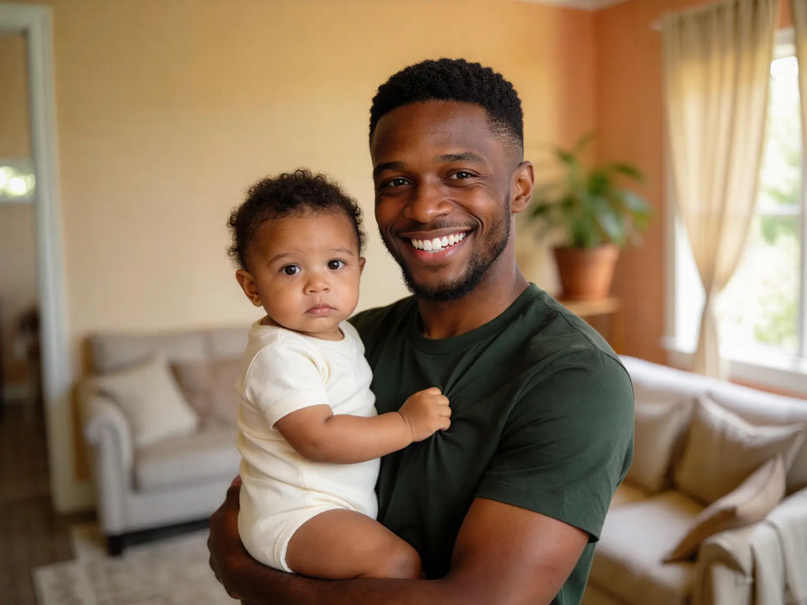 A father bonding with his baby