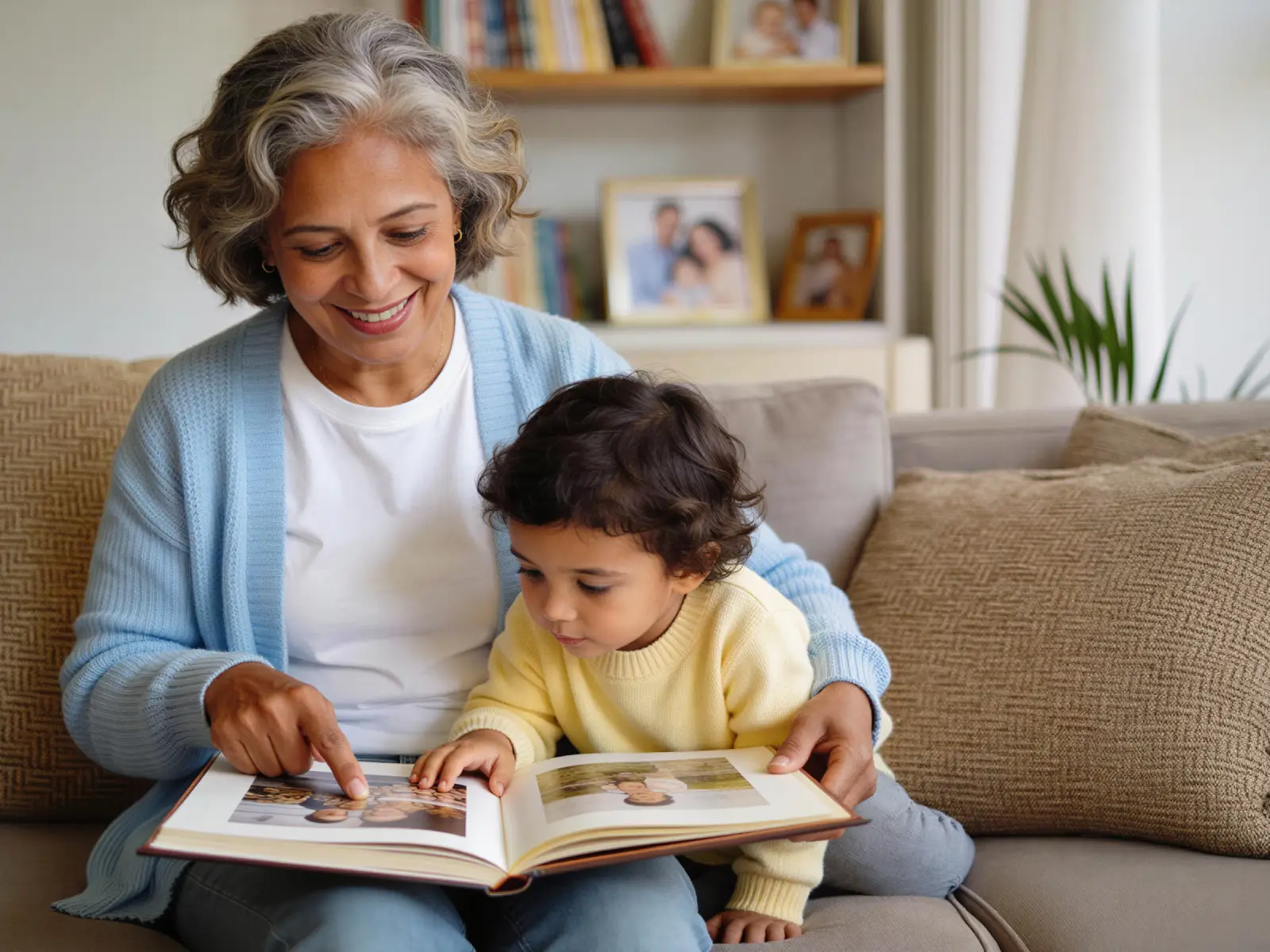 A grandmother spending time with her grandchild