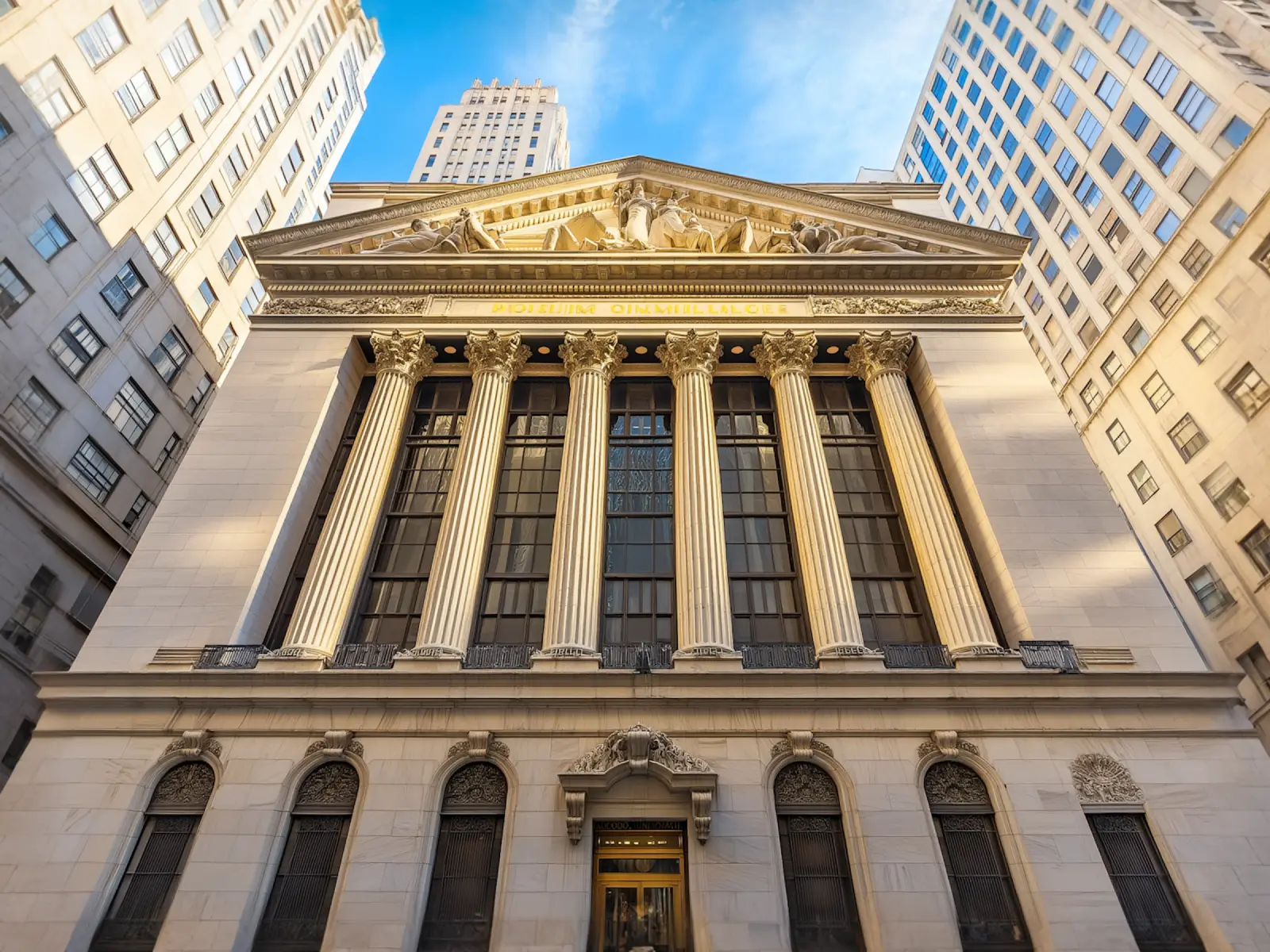The columned facade of a grand neoclassical courthouse