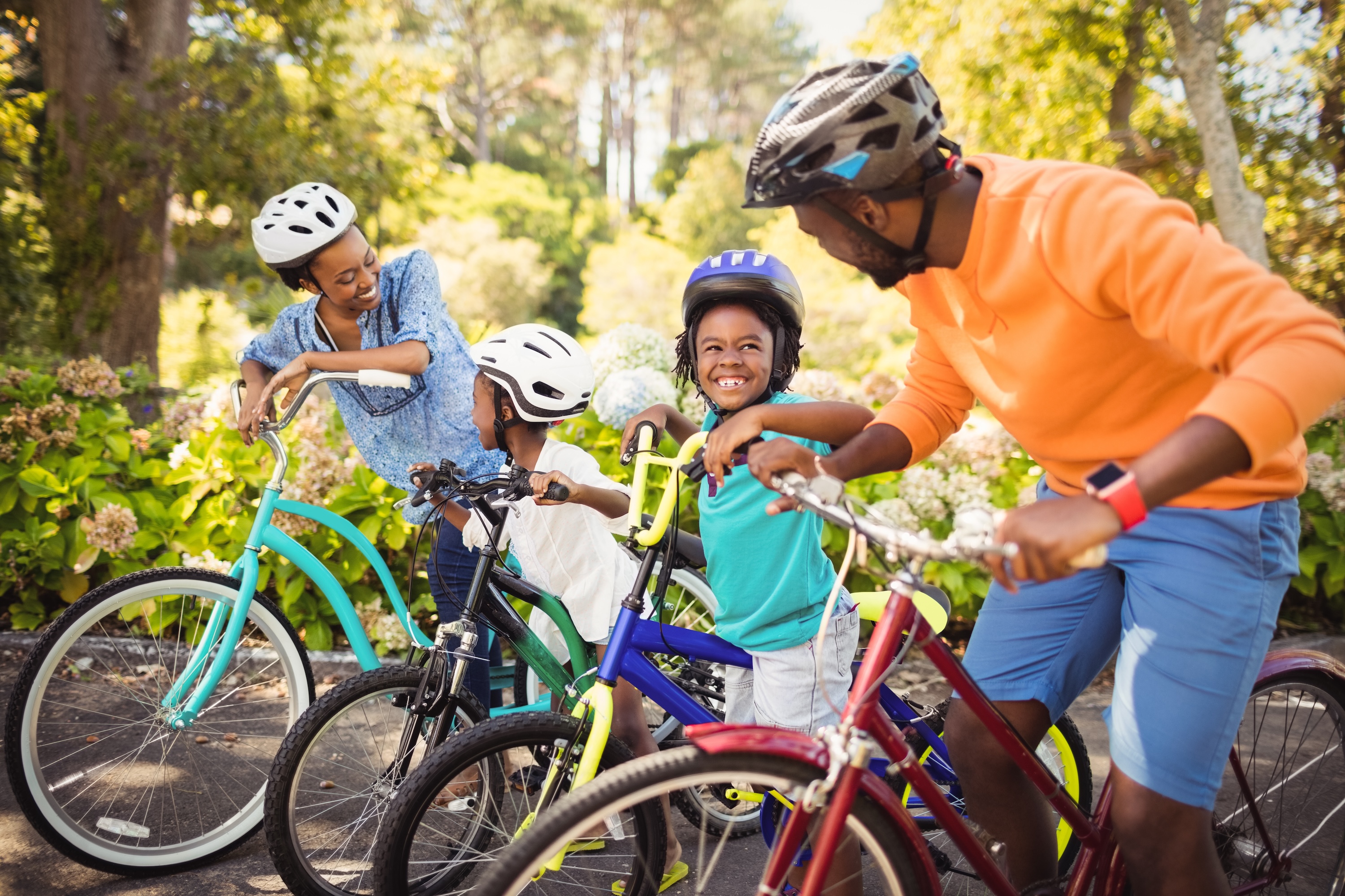Family Riding Bikes Stock Image 