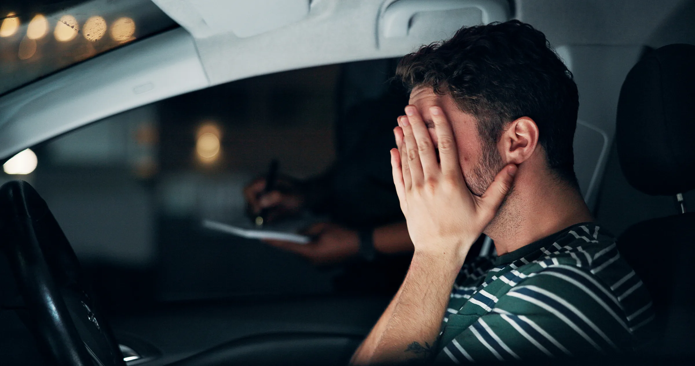 Man awake late at night worried about a legal problem