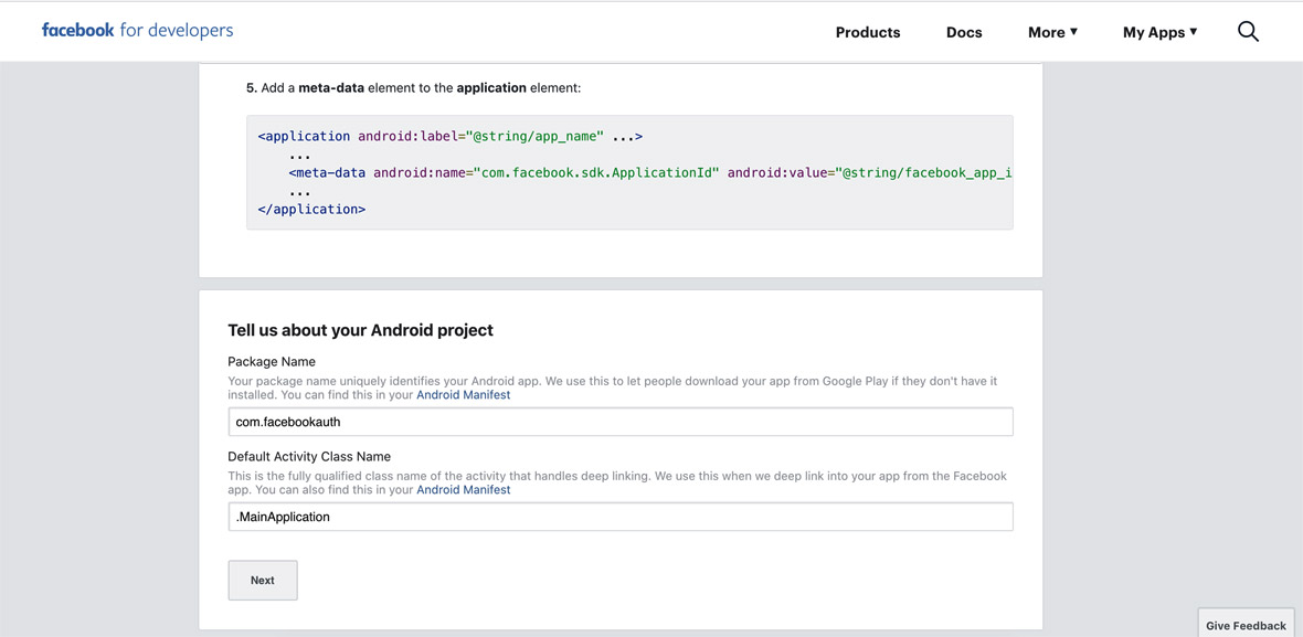 React Native Facebook SDK integration
