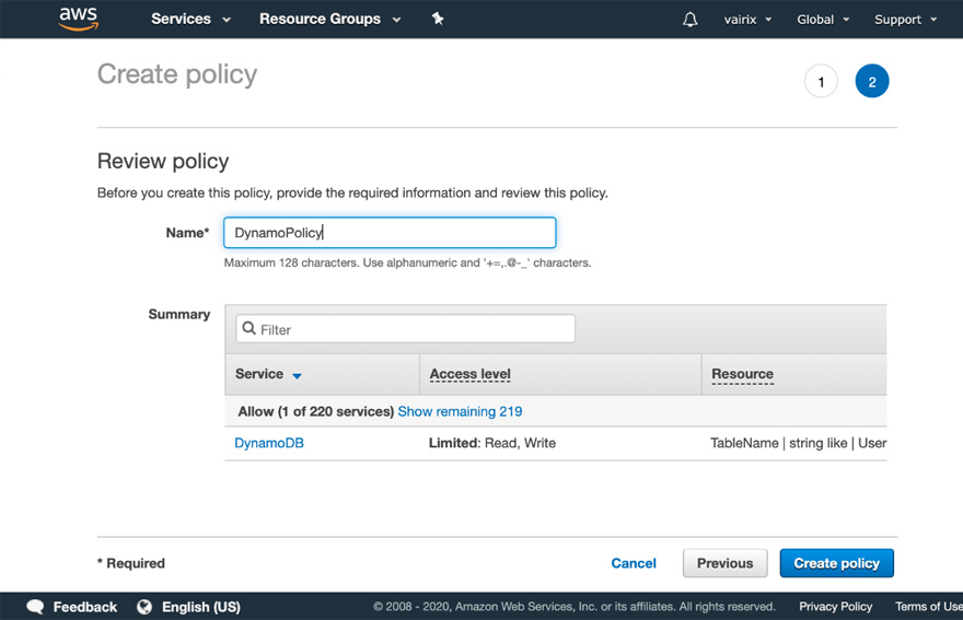 Lambda & DynamoDB