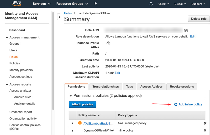Lambda & DynamoDB