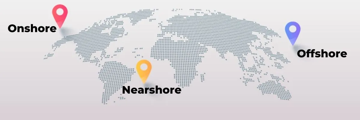 The difference between Nearshore, Offshore and Onshore software development