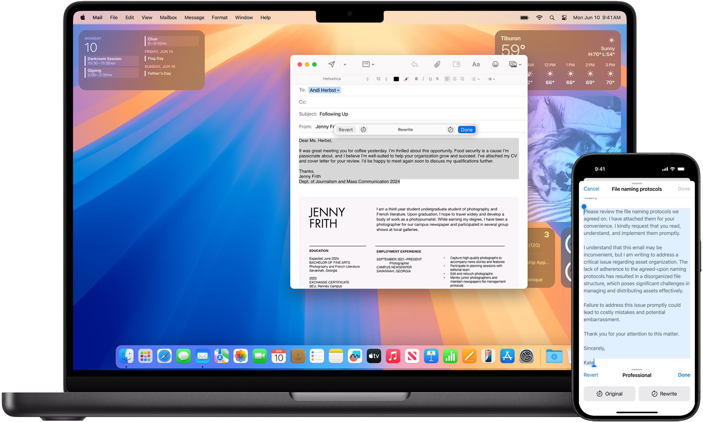 Apple Intelligence text generative tools in different Apple devices