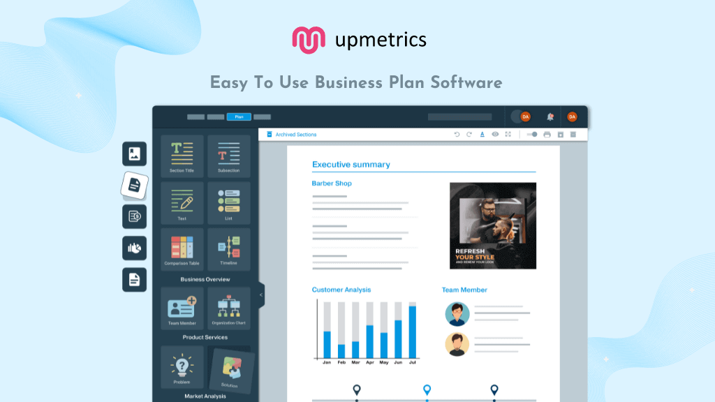 Upmetrics: Business Plan Software with Automated Financials
