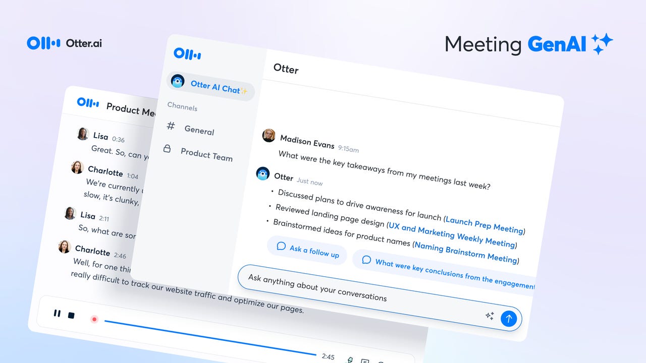 Otter.ai adds AI meeting features at no additional cost across all plans |  ZDNET