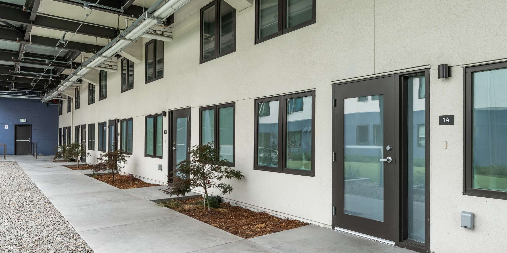 Exterior of apartment building