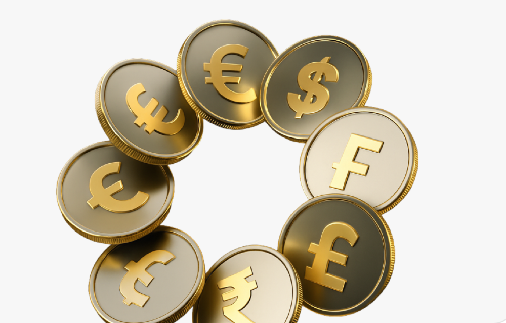 Ring of gold currency coins