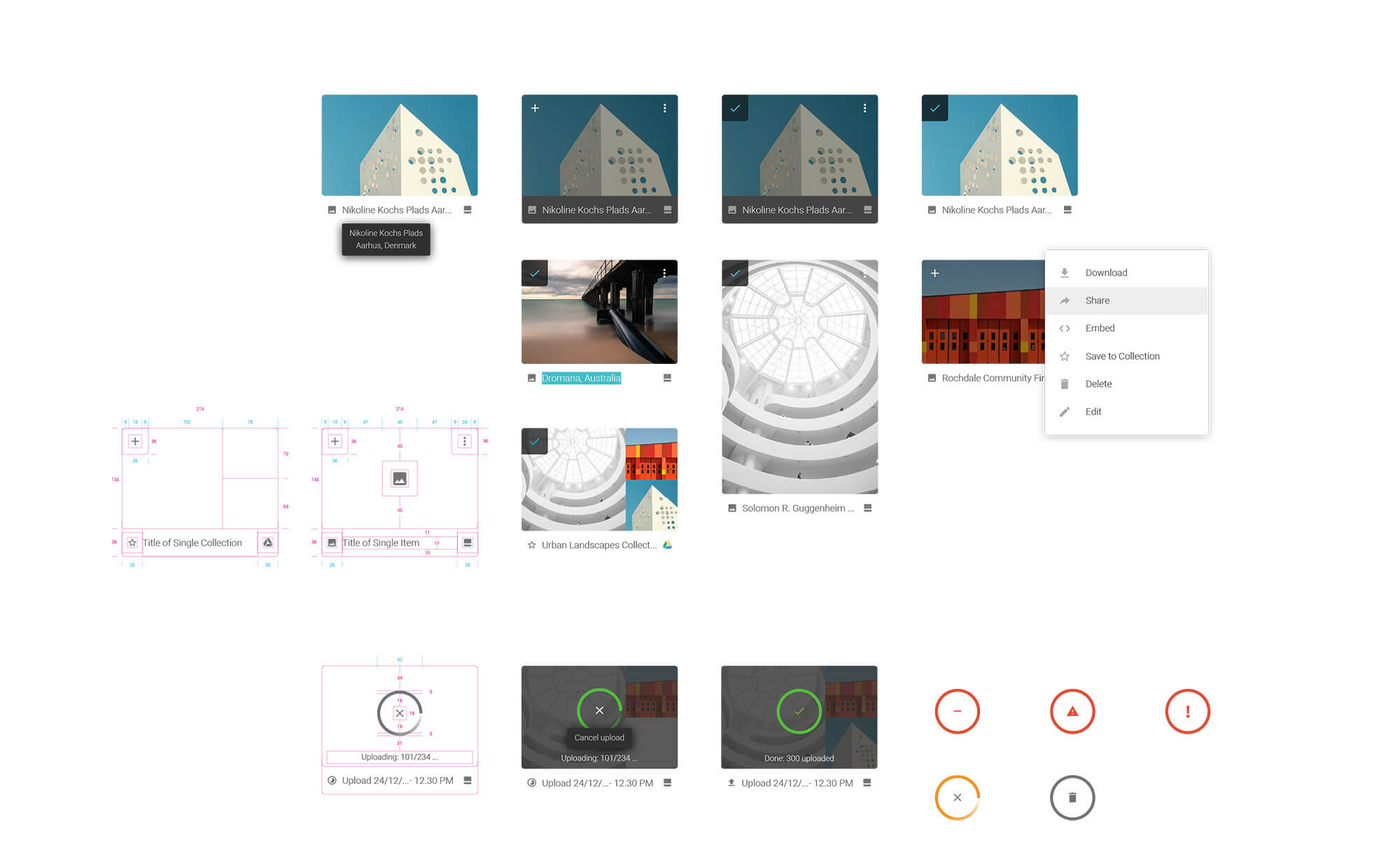 Picturepark asset selection GUI
