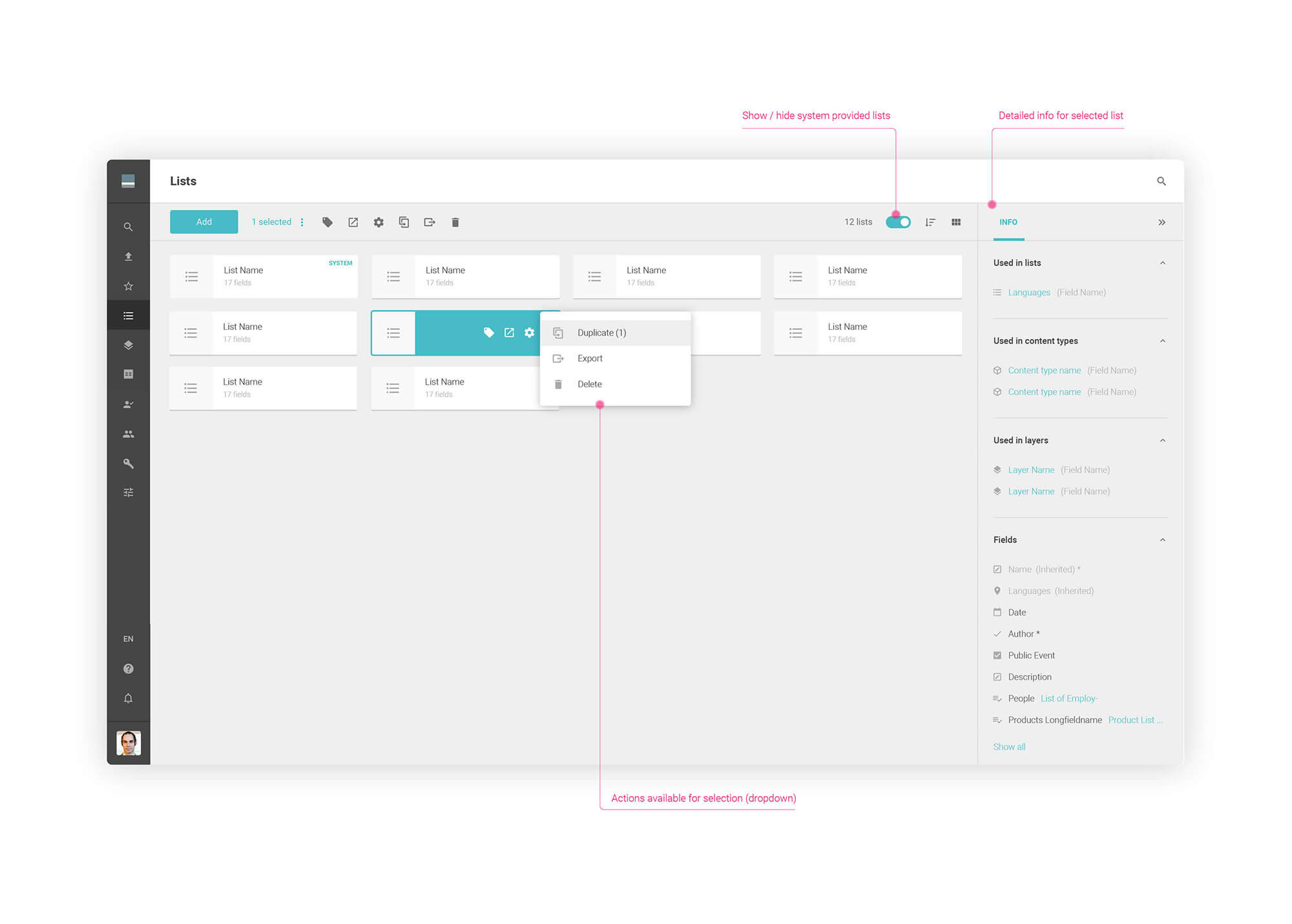 Picturepark schema builder