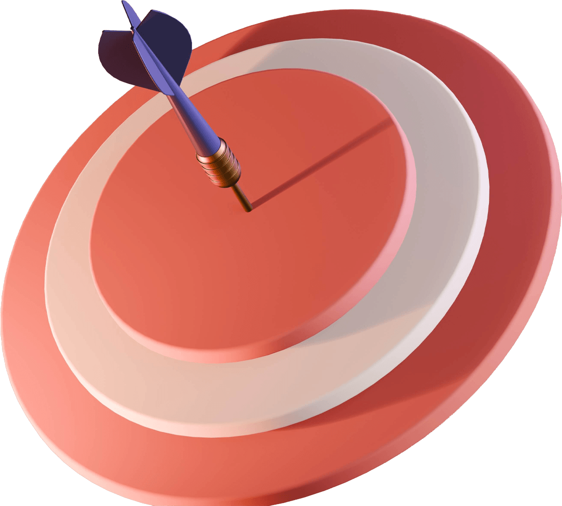 Visualization with a dart and oversized target