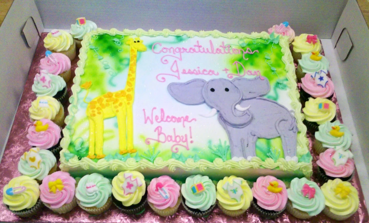 A decorated elephant-themed specialty cake