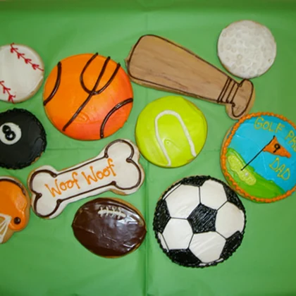 Decorated sugar cookies: sports