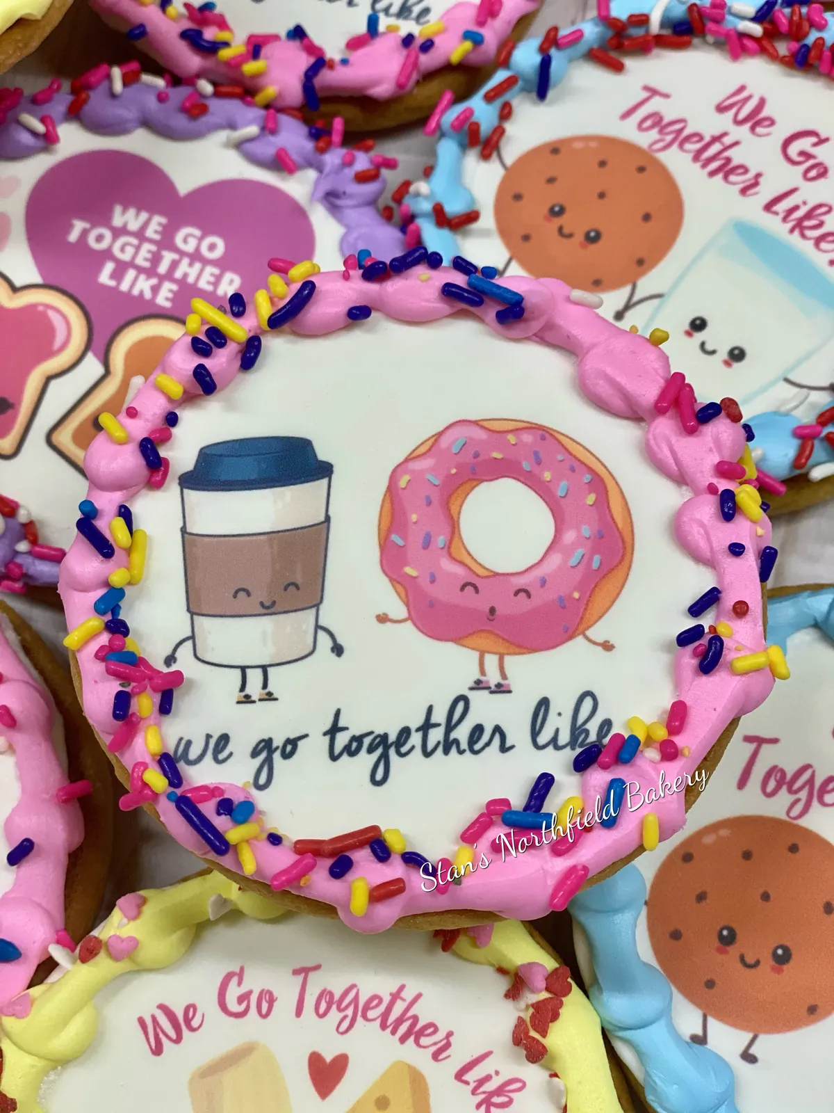 Coffee and donut edible-image cookies