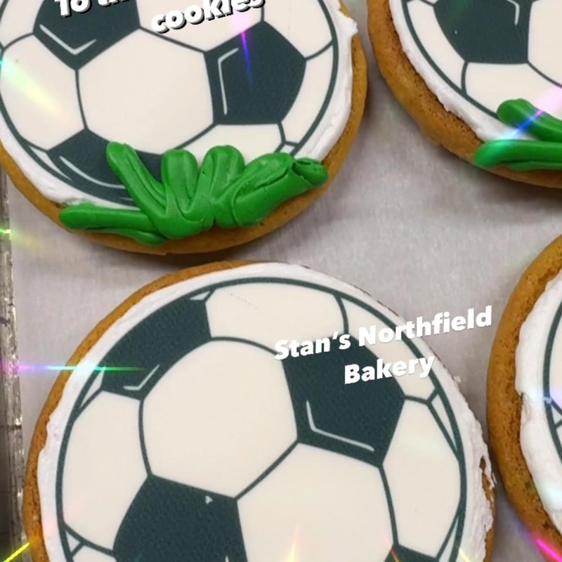 Soccer ball edible-image cookies