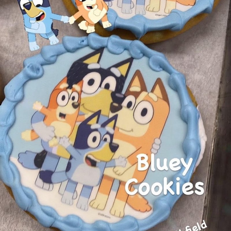 Bluey character edible-image cookies