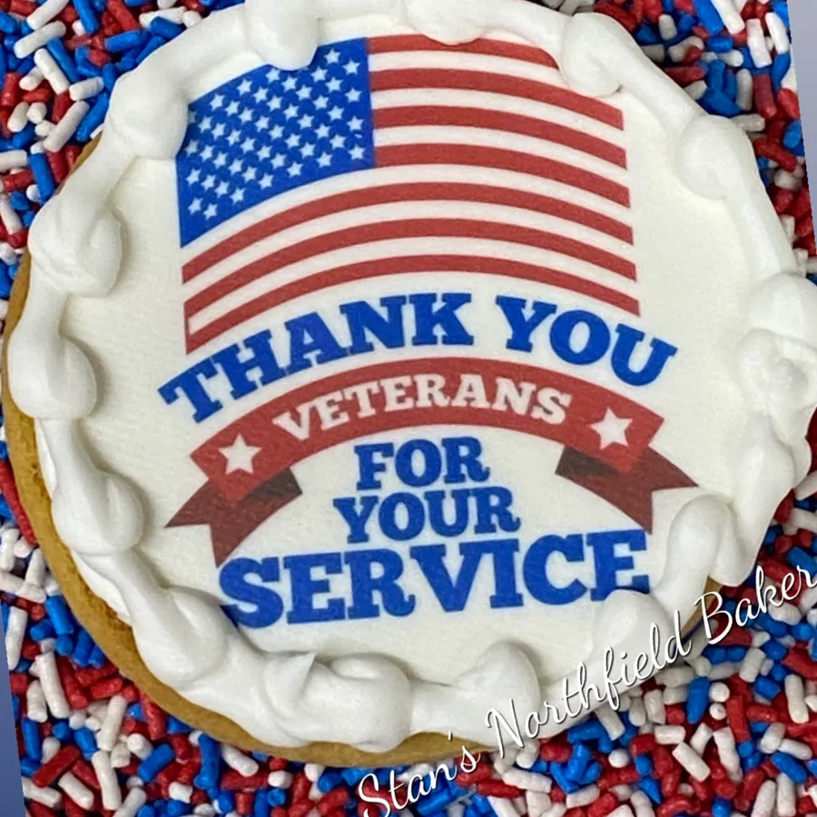 Cookies that say thank you veterans for your service