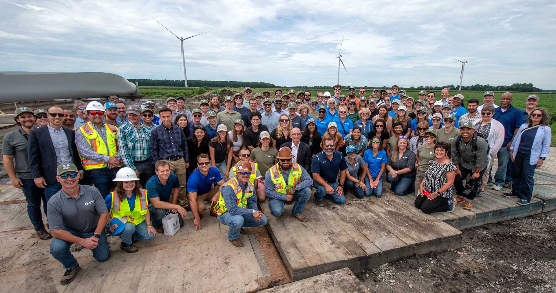 Apex Clean Energy team at Timbermill Wind Blade Signing event