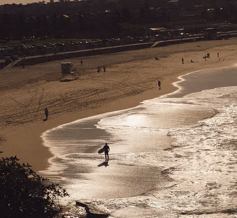 Aerial view of a beach and shoreline
