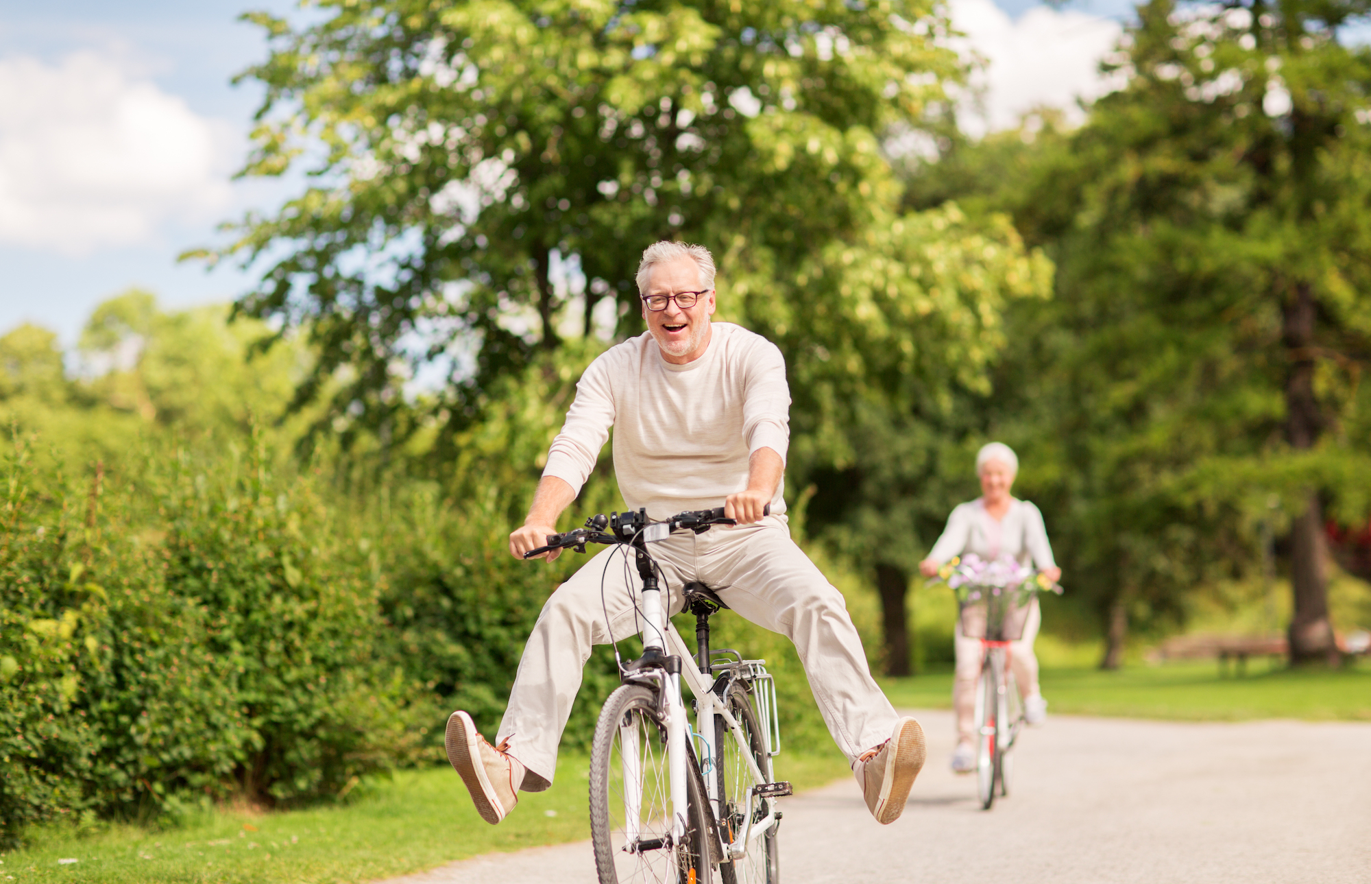 Man riding bike stock image