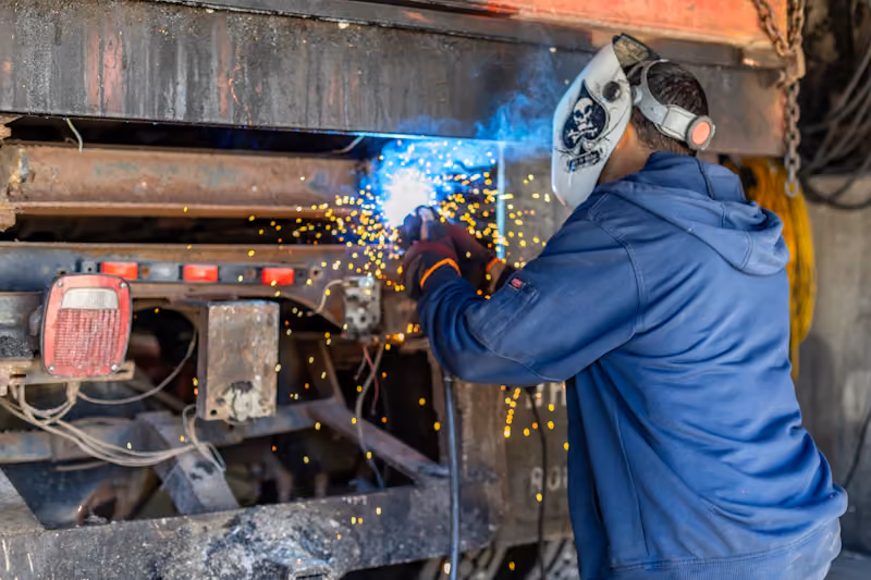 Mechanic performing welding service in Saginaw, TX