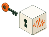 Illustration of a key unlocking a data box