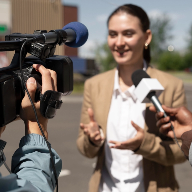Reporter on news
