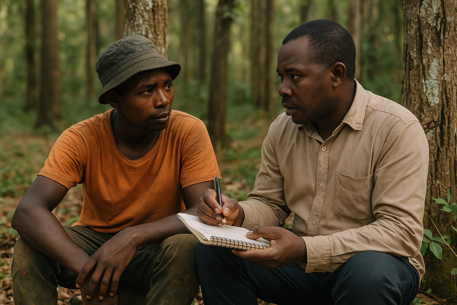 NGO Field team interviewing worker