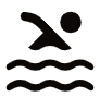 An icon of a person swimming