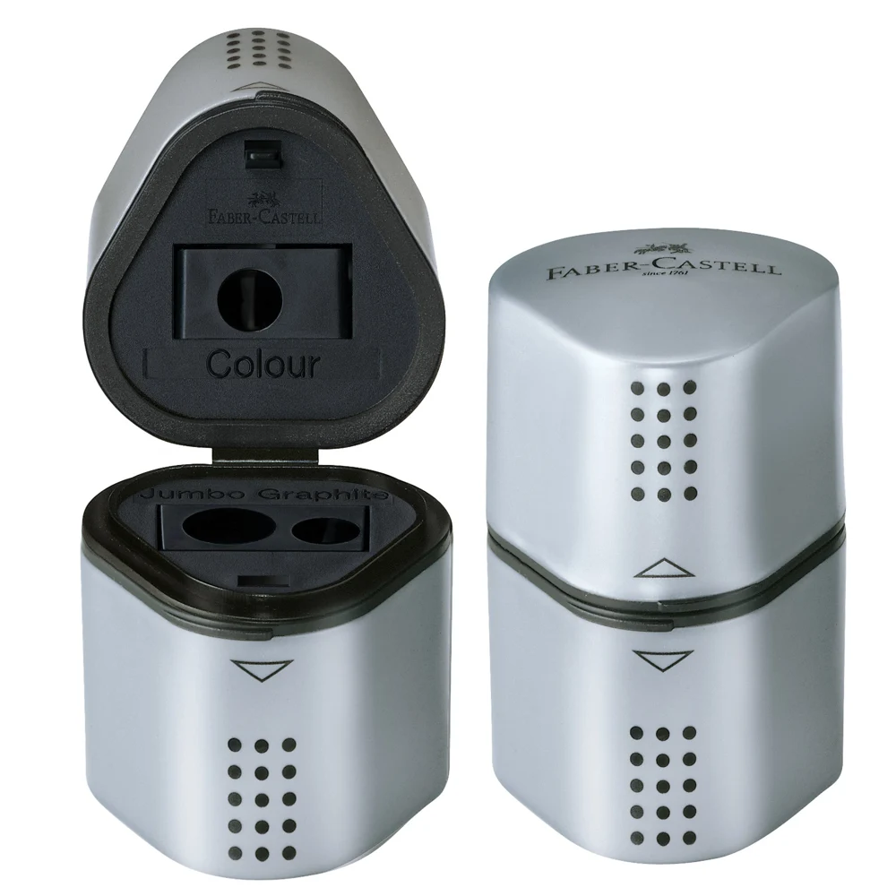 Grip Trio Pencil Sharpener, Silver — Faber-Castell