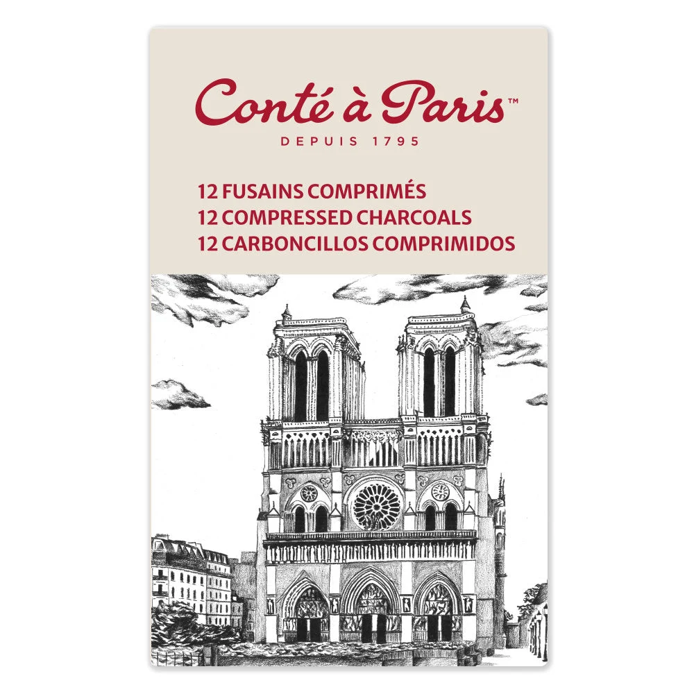 Box of 12 assorted compressed charcoal — Conté à Paris