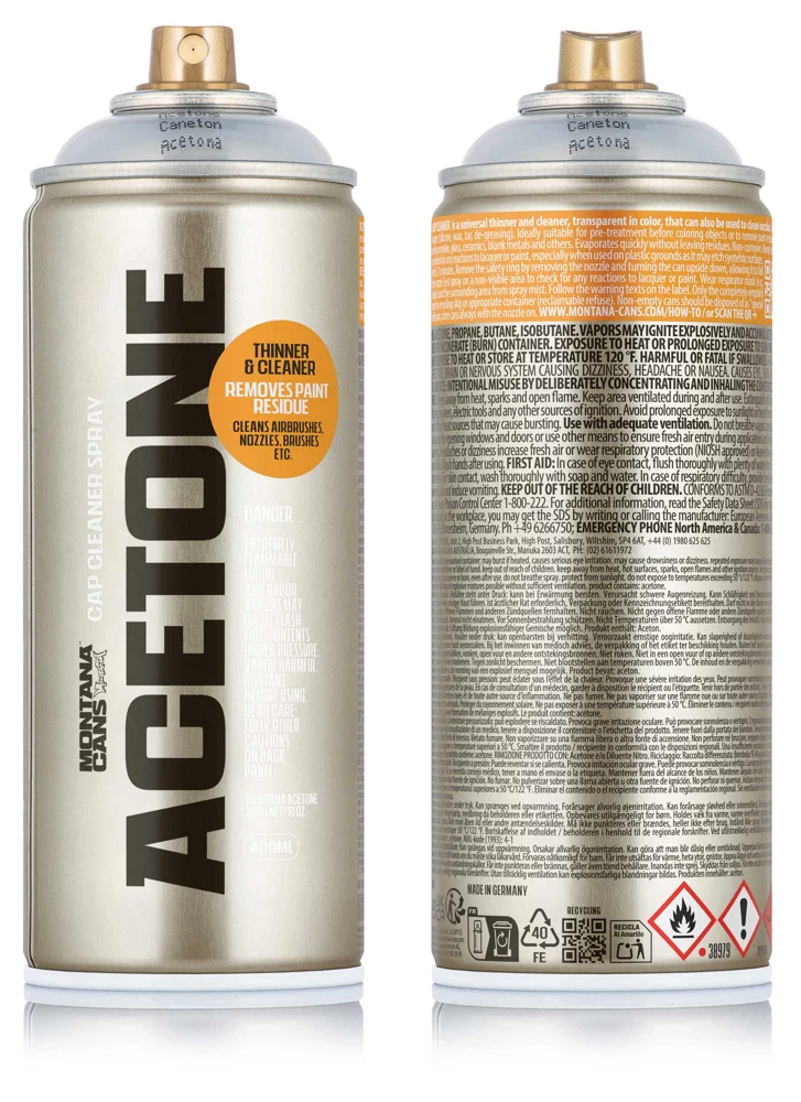 Montana ACETONE / CAP CLEANER 400ml — Montana Cans