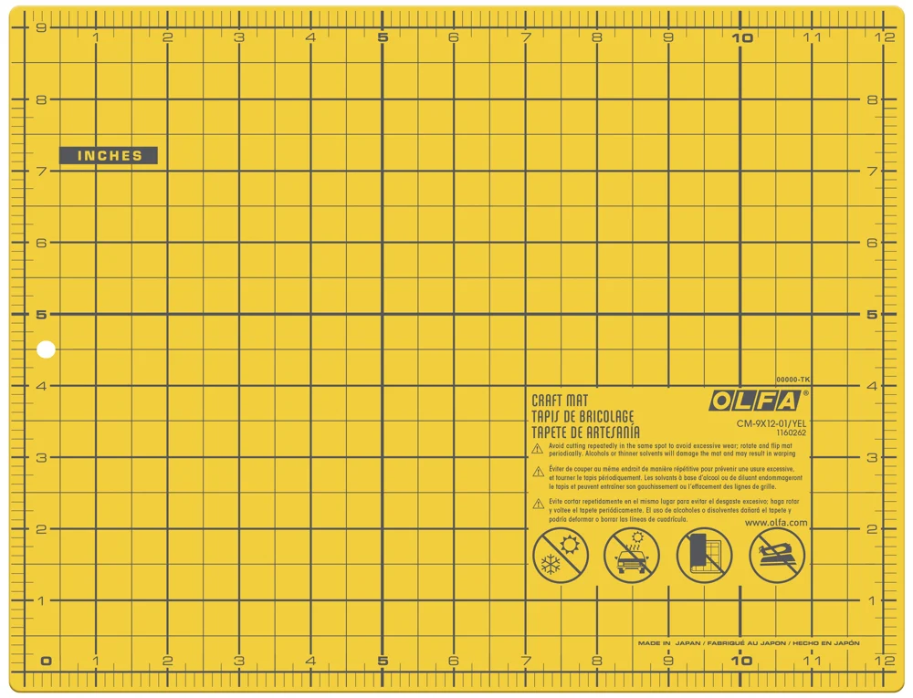 CM-9x12-01/YEL Double-Sided Self-Healing Cutting Mat — OLFA