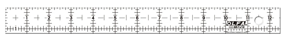 QR-1x12 1" x 12" Frosted Acrylic Ruler — OLFA