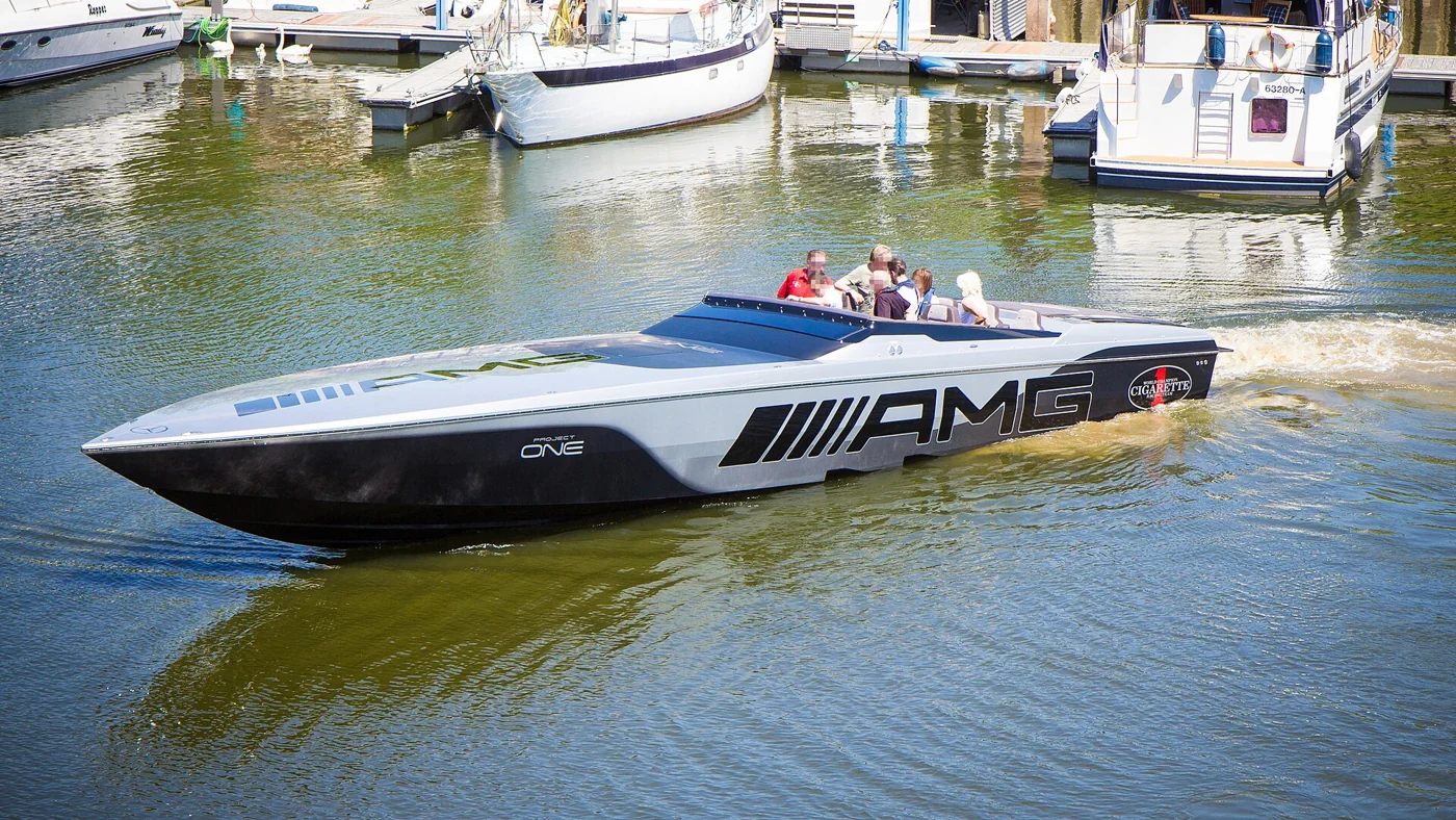 Cigarette Racing 515 offshore performance boat shown as illustrative racing heritage
