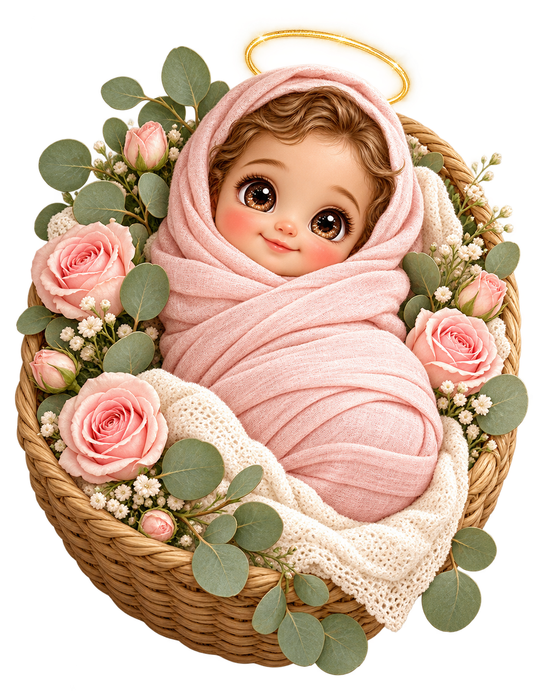 Rosebud Baby — Original generated artwork; not a manufactured product photograph