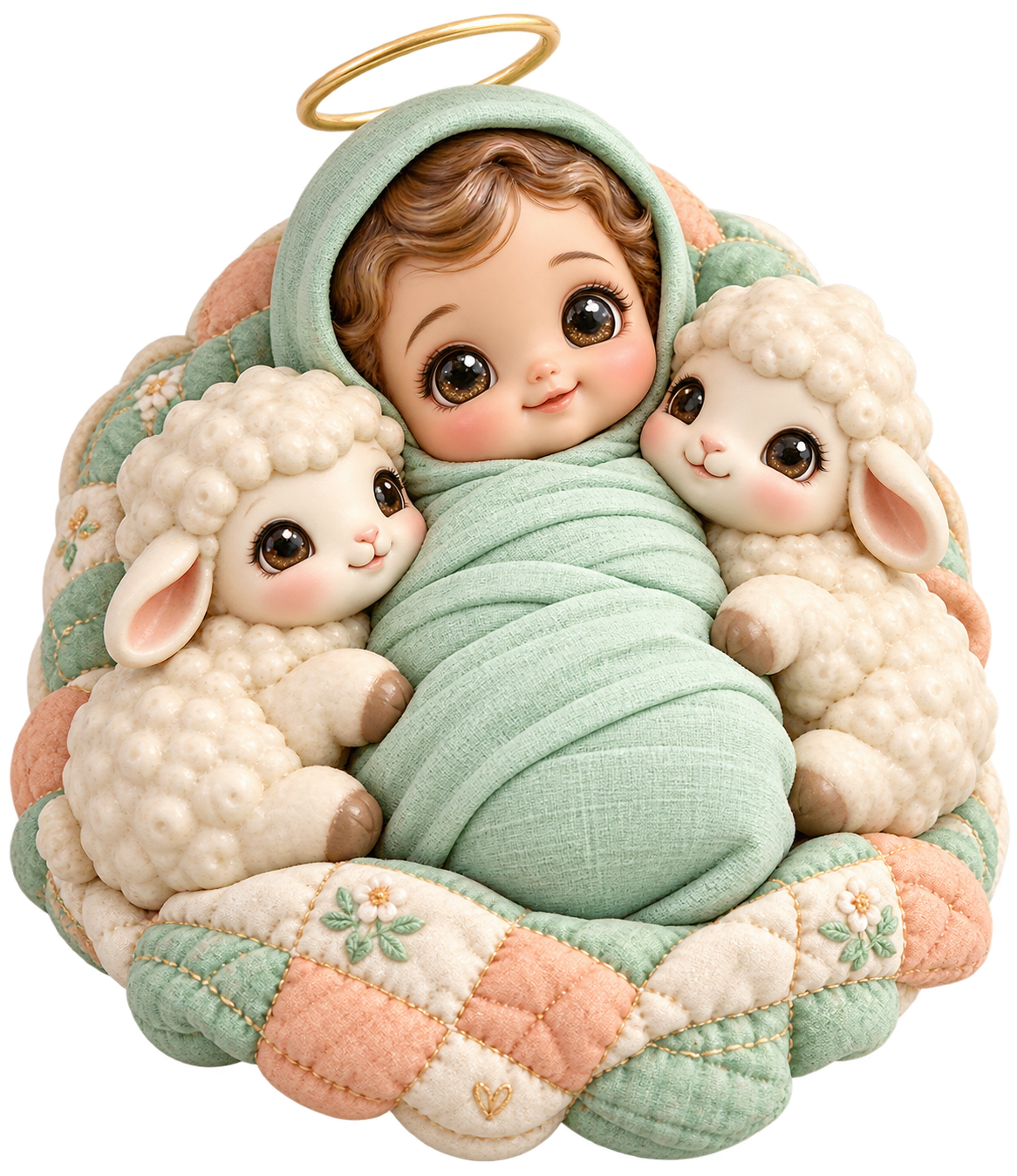 Sleepy Lamb Friends — Original generated artwork; not a manufactured product photograph