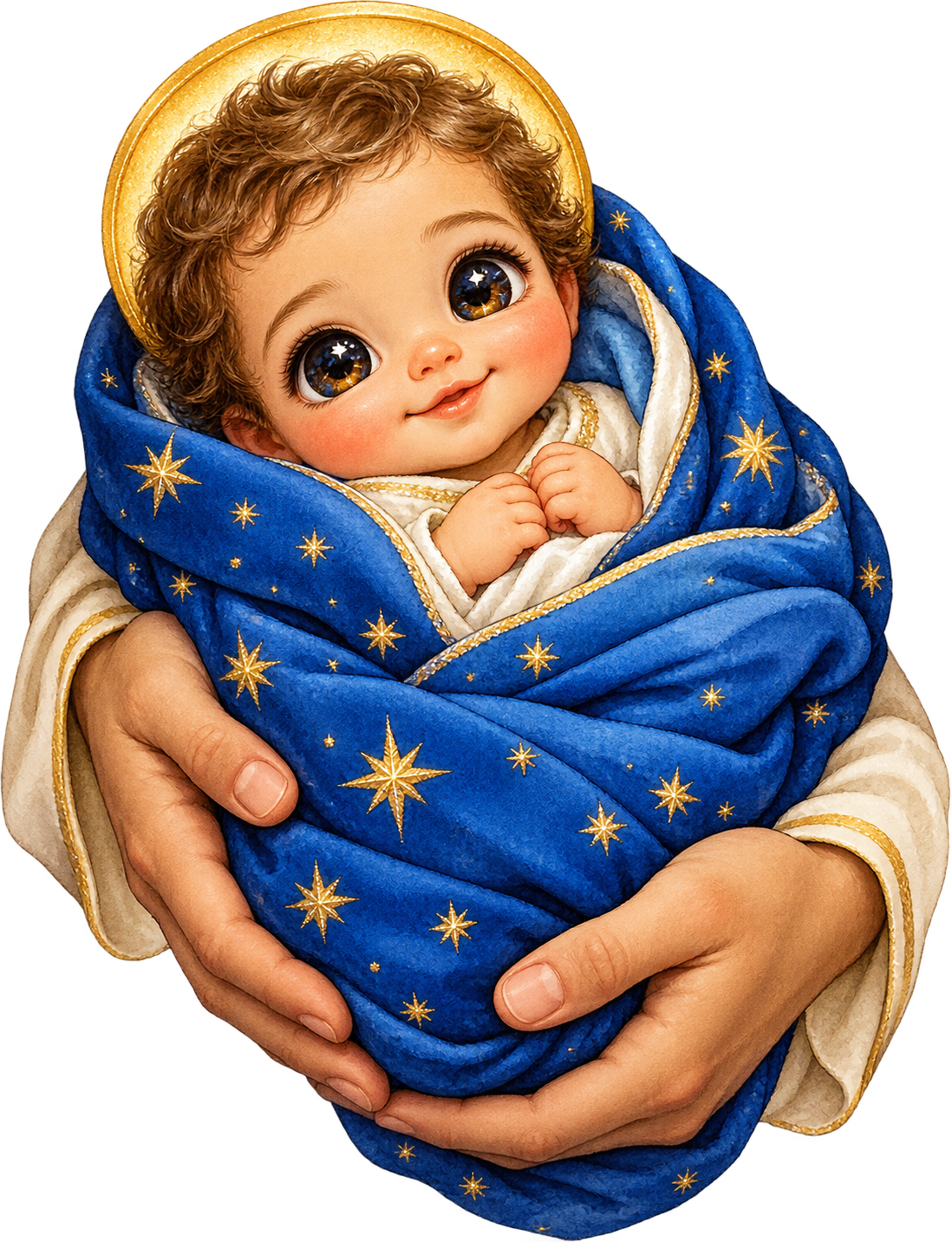 Blue Blanket Blessing — Original generated artwork; not a manufactured product photograph