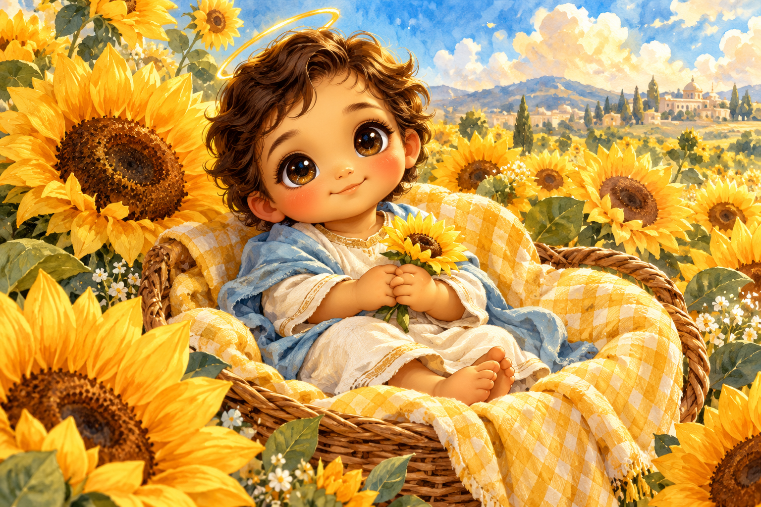 Sunflower baby — Original generated artwork; not a manufactured product photograph