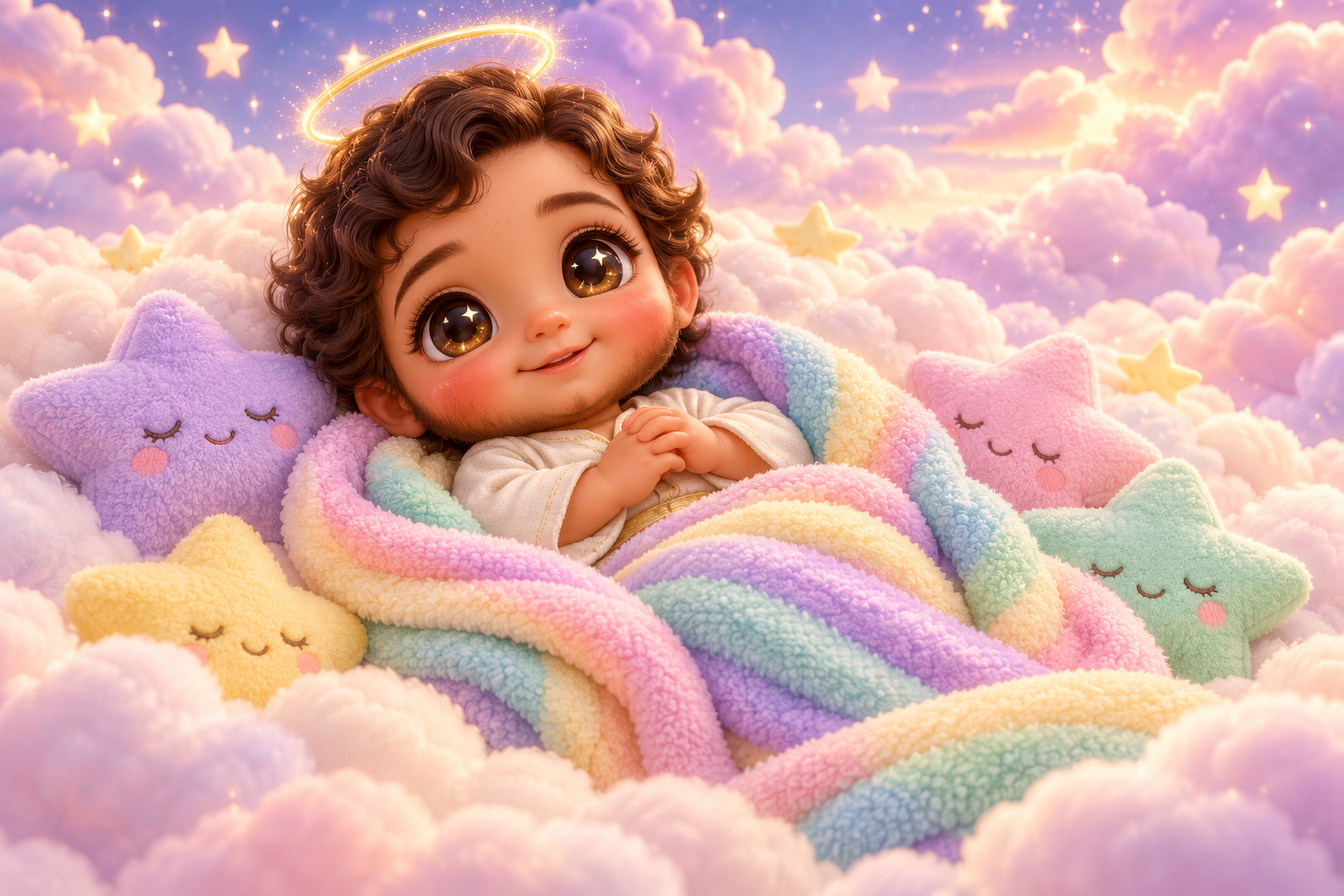 Rainbow blanket — Original generated artwork; not a manufactured product photograph