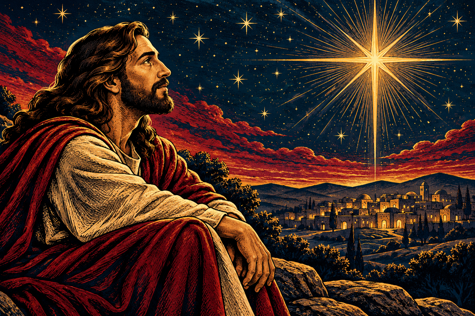 Bethlehem star — Original generated artwork; not a manufactured product photograph