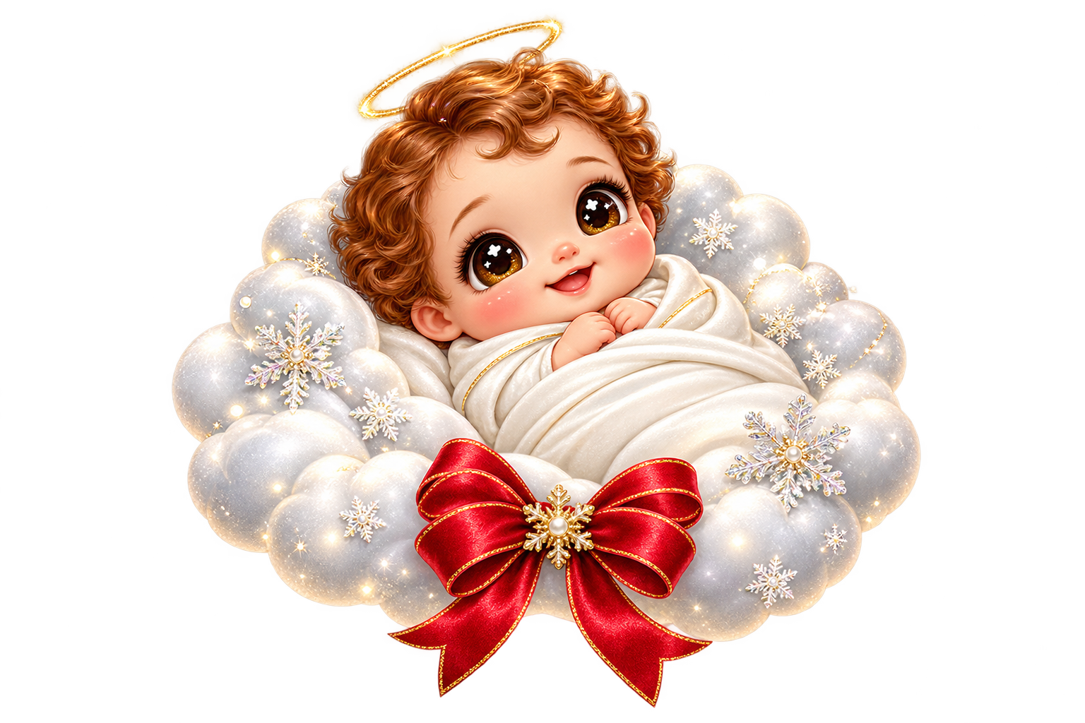 Snow cloud angel — Original generated artwork; not a manufactured product photograph